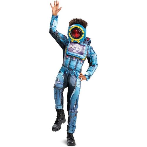  할로윈 용품Disguise Pathfinder Costume for Kids, Official Deluxe Apex Legends Costume Jumpsuit with Mask and Armor