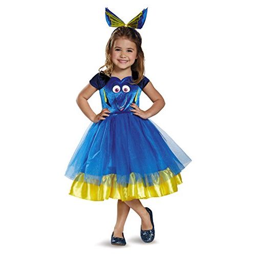  할로윈 용품Disguise Dory Toddler Tutu Deluxe Finding Dory Disney/Pixar Costume, Small/2T, Blue