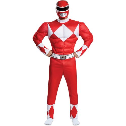  할로윈 용품Disguise Mens Power Rangers Red Ranger Muscle Costume