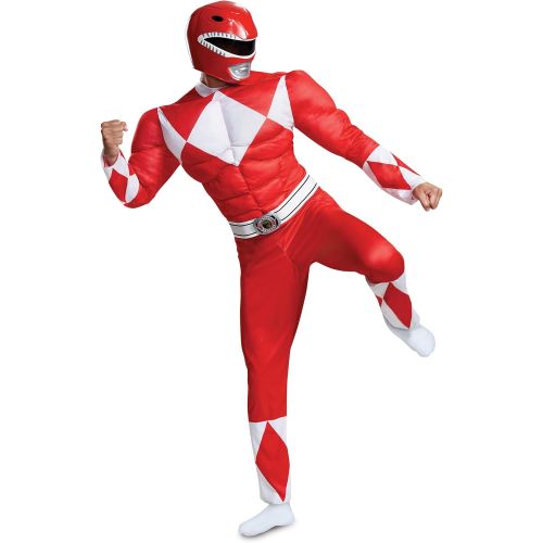  할로윈 용품Disguise Mens Power Rangers Red Ranger Muscle Costume