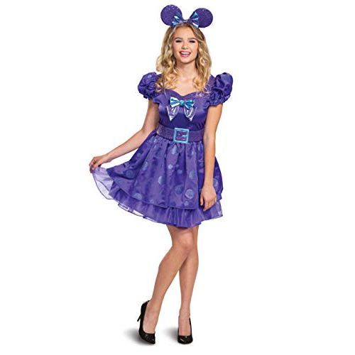  할로윈 용품Disguise Disney Minnie Mouse Costume, Potion Purple Deluxe Adult Womens Glam Party Dress and Character Outfit