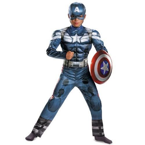  할로윈 용품Disguise Marvel Captain America The Winter Soldier Movie 2 Captain America Classic Muscle Boys Costume, Medium (7-8)