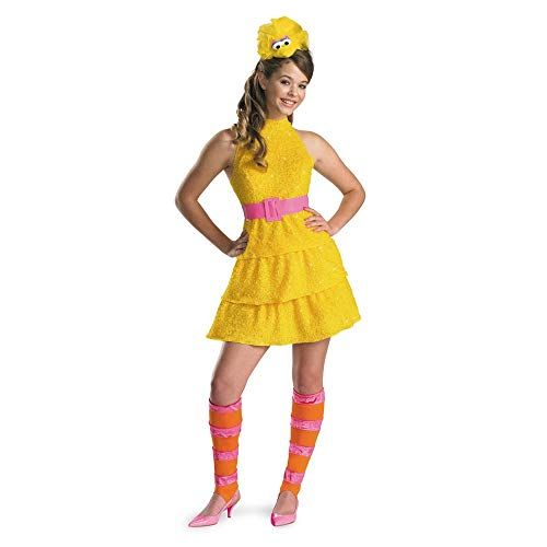  할로윈 용품Disguise Sesame Street Big Bird Teen Girls Costume, Large/10-12