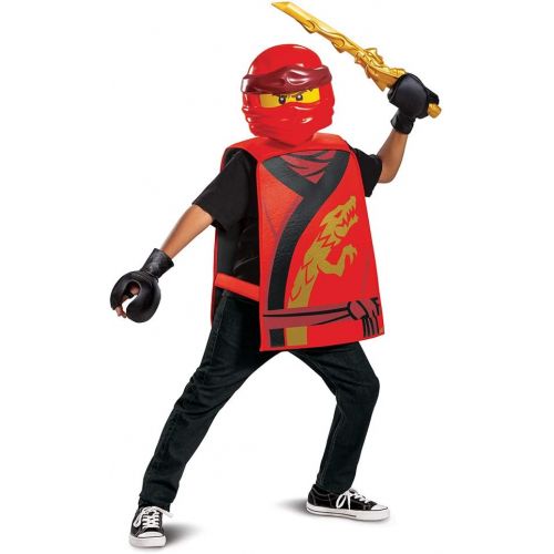  할로윈 용품Disguise Kai Costume for Kids, Lego Ninjago Legacy Themed Basic Character Accessories, Single Child Size Red (100379)