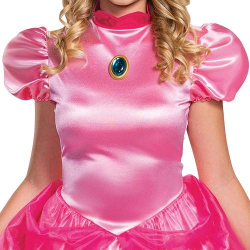  할로윈 용품Disguise Womens Super Mario Deluxe Princess Peach Costume