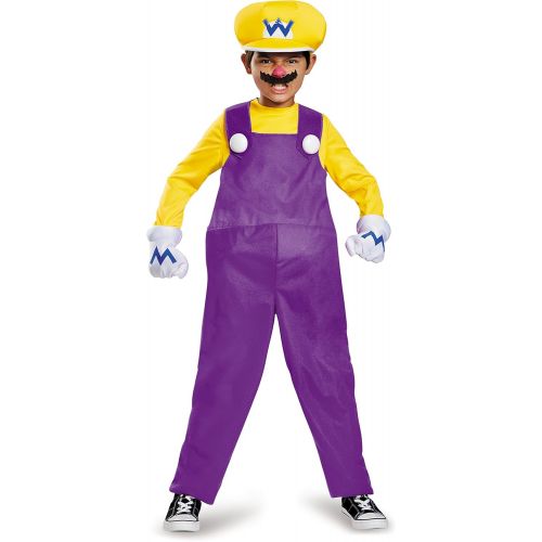  할로윈 용품Disguise Wario Deluxe Super Mario Bros. Nintendo Costume, Medium/7-8