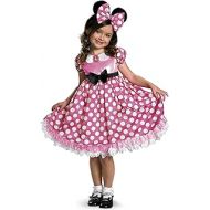 할로윈 용품Disguise costumes Disguise Mickey Mouse Clubhouse Pink Minnie Glow in the Dark Dot Dress Costume ,Pink/White ,X-Small 3T-4T