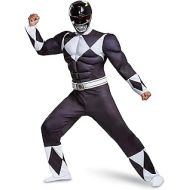 Disguise Power Rangers Mens Black Ranger Muscle Costume