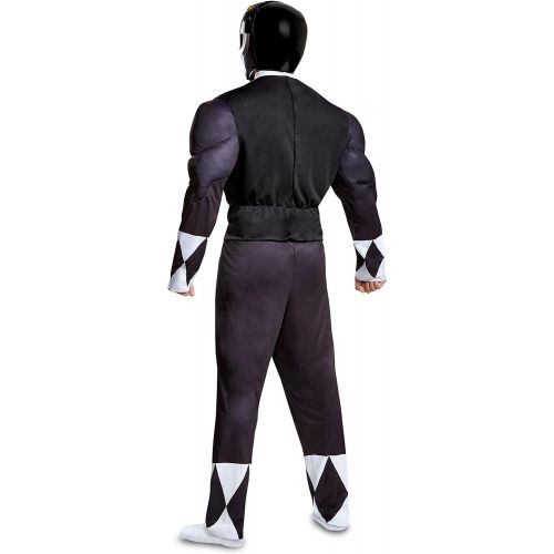  할로윈 용품Disguise Power Rangers Mens Black Ranger Muscle Costume