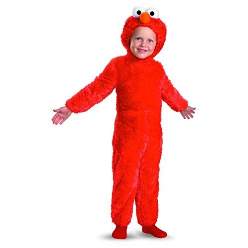  할로윈 용품Disguise Sesame Street Elmo Comfy Fur Boys Costume, Large/4-6