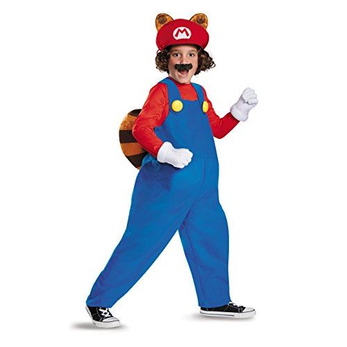  할로윈 용품Disguise Mario Raccoon Deluxe Super Mario Bros. Nintendo Costume, Small/4-6