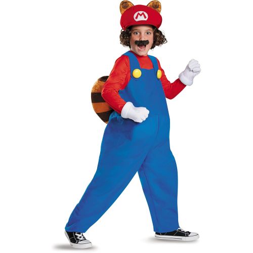 할로윈 용품Disguise Mario Raccoon Deluxe Super Mario Bros. Nintendo Costume, Small/4-6