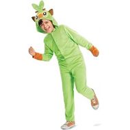Disguise Grookey Pokemon Kids Costume, Official Pokemon Hooded Jumpsuit with Ears