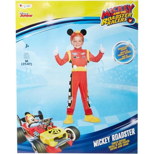  할로윈 용품Disguise Disney Mickey Mouse Roadster Racer Deluxe Toddler Boys Costume Multicolor, M (3T-4T)