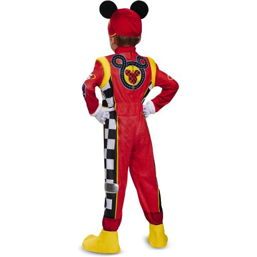  할로윈 용품Disguise Disney Mickey Mouse Roadster Racer Deluxe Toddler Boys Costume Multicolor, M (3T-4T)