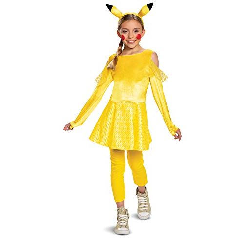  할로윈 용품Disguise Pokemon Pikachu Costume for Girls, Deluxe Character Outfit