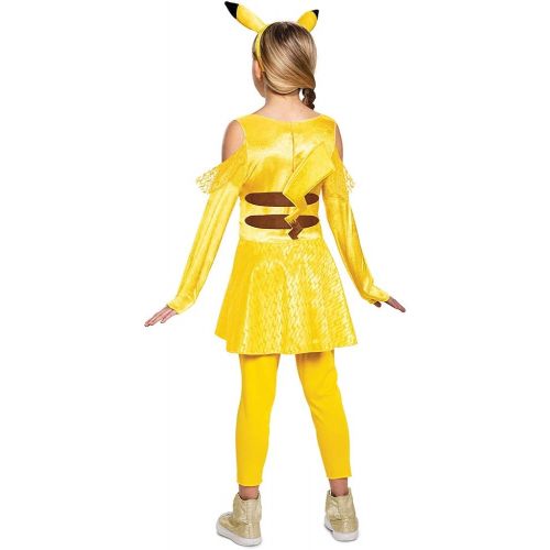  할로윈 용품Disguise Pokemon Pikachu Costume for Girls, Deluxe Character Outfit