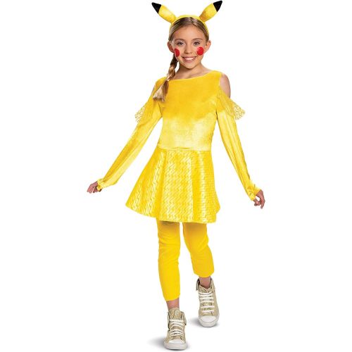  할로윈 용품Disguise Pokemon Pikachu Costume for Girls, Deluxe Character Outfit