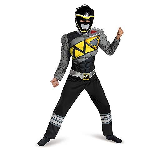  할로윈 용품Disguise Black Ranger Dino Charge Classic Muscle Costume, Small (4-6)