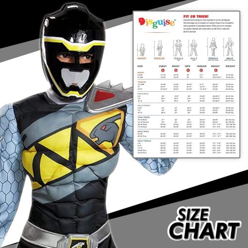  할로윈 용품Disguise Black Ranger Dino Charge Classic Muscle Costume, Small (4-6)