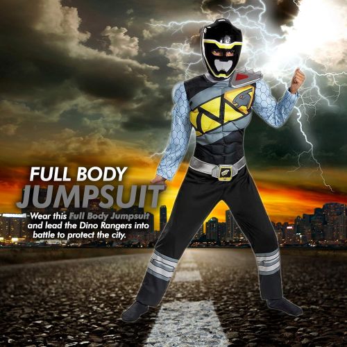  할로윈 용품Disguise Black Ranger Dino Charge Classic Muscle Costume, Small (4-6)