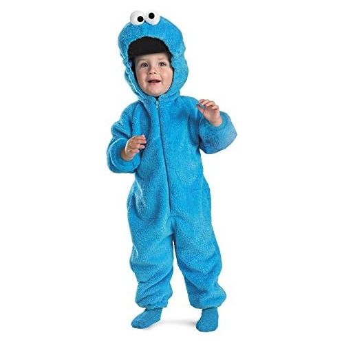  할로윈 용품Disguise Cookie Monster Deluxe Two-Sided Plush Jumpsuit Costume - Small (2T)