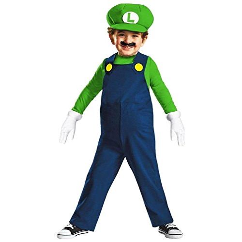  할로윈 용품Disguise Nintendo Super Mario Brothers Luigi Boys Toddler Costume, Medium/3T-4T