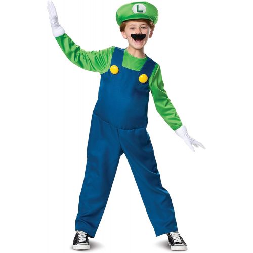  할로윈 용품Disguise Nintendo Luigi Deluxe Boys Costume Green, M (7-8)