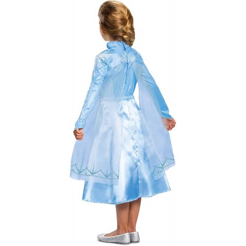  할로윈 용품Disguise Disney Elsa Frozen 2 Deluxe Girls Halloween Costume Blue, Small (4-6)