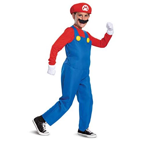  할로윈 용품Disguise Nintendo Mario Deluxe Boys Costume Red, M (7-8)