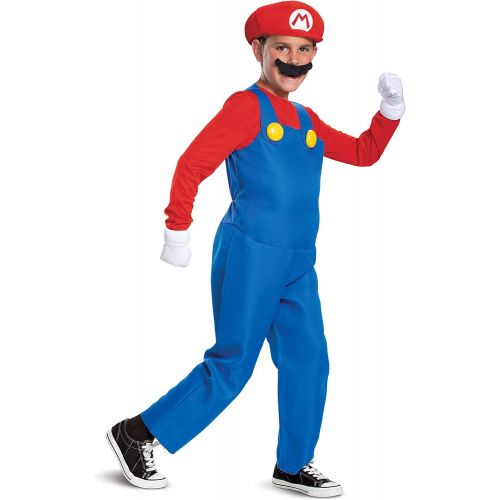  할로윈 용품Disguise Nintendo Mario Deluxe Boys Costume Red, M (7-8)