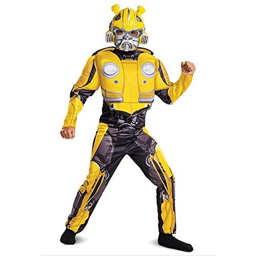  할로윈 용품Disguise Transformers Bumblebee Costume for Kids. Official Licensed Autobot Yellow Volkswagen Bug Classic Muscle Costume Suit for Boys & Girls