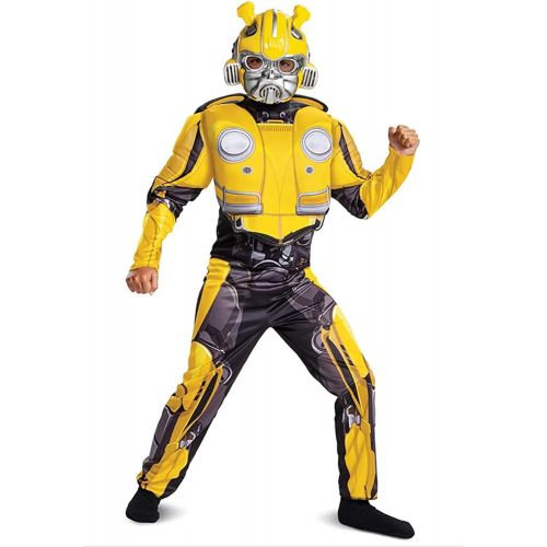  할로윈 용품Disguise Transformers Bumblebee Costume for Kids. Official Licensed Autobot Yellow Volkswagen Bug Classic Muscle Costume Suit for Boys & Girls