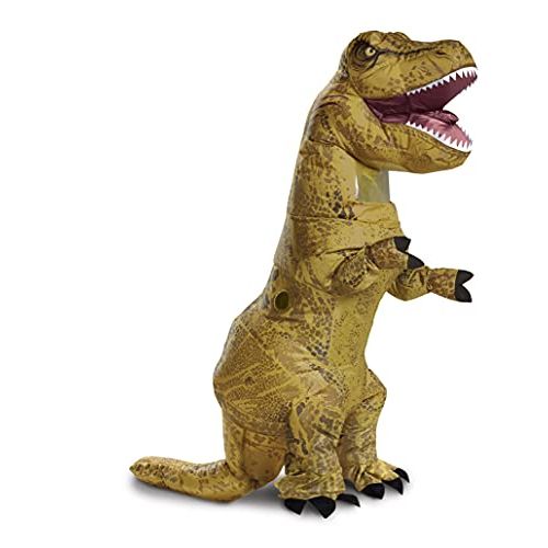  할로윈 용품Disguise Jurassic World T-Rex Costume, Inflatable Dinosaur Costume for Kids, Childrens Size, Fan Operated Expandable Blow Up Jumpsuit