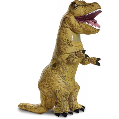  할로윈 용품Disguise Jurassic World T-Rex Costume, Inflatable Dinosaur Costume for Kids, Childrens Size, Fan Operated Expandable Blow Up Jumpsuit