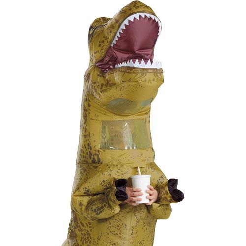  할로윈 용품Disguise Jurassic World T-Rex Costume, Inflatable Dinosaur Costume for Kids, Childrens Size, Fan Operated Expandable Blow Up Jumpsuit