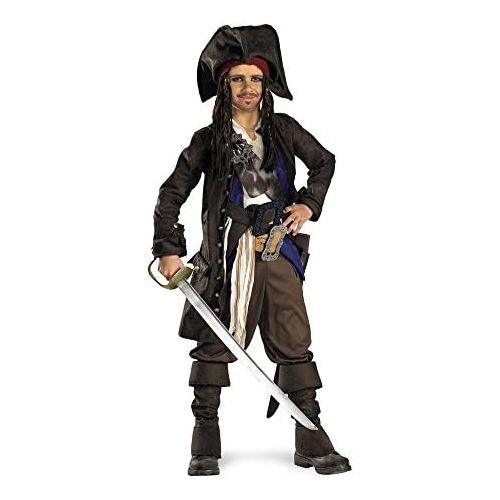  Disguise Disney Pirates of The Caribbean Captain Jack Sparrow Prestige Premium Boys Costume, Small4-6