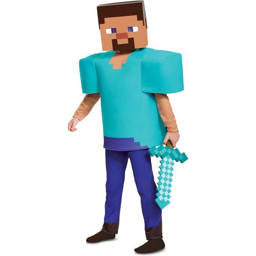  Disguise Steve Deluxe Minecraft Costume, Multicolor, Medium (7-8)