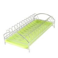 Dish Plate Rack Drying Organizer Drainer Storage Holder Kitchen Restaurant - Silver Tone by Unique Bargains