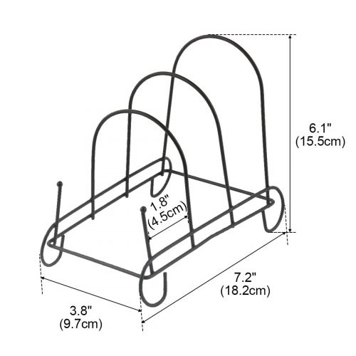  Dish Plate Rack Drying Organizer Drainer Storage Holder 18.2 x 9.7 x 15.5cm - Black by Unique Bargains