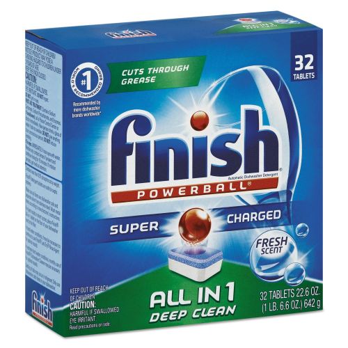  Dishwasher detergent Finish All in 1 Powerball Dishwasher Detergent Tablets, Fresh Scent, 32 Count (Pack of 8)