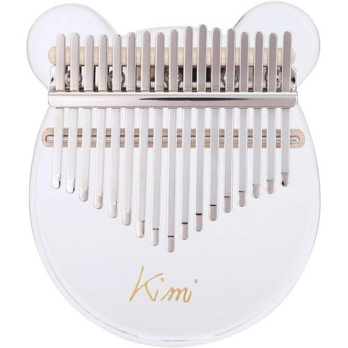  [아마존베스트]DishyKooker Kalimba Acrylic Thumb Piano 17 Keys with Tuner Hammer Gig Bag Transparent Cute Cat Thumb Piano Kalimba Mbira