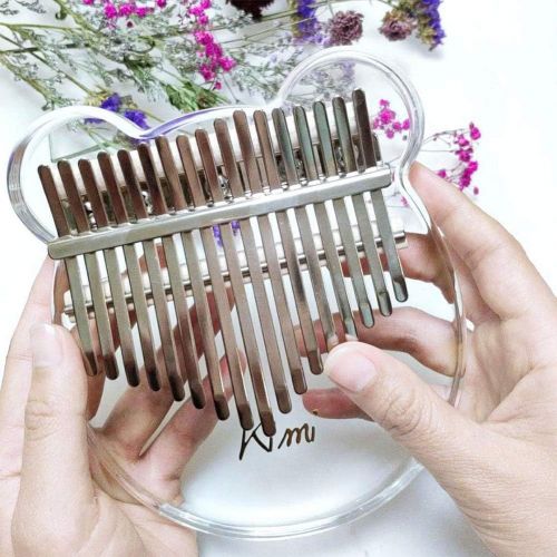  [아마존베스트]DishyKooker Kalimba Acrylic Thumb Piano 17 Keys with Tuner Hammer Gig Bag Transparent Cute Cat Thumb Piano Kalimba Mbira