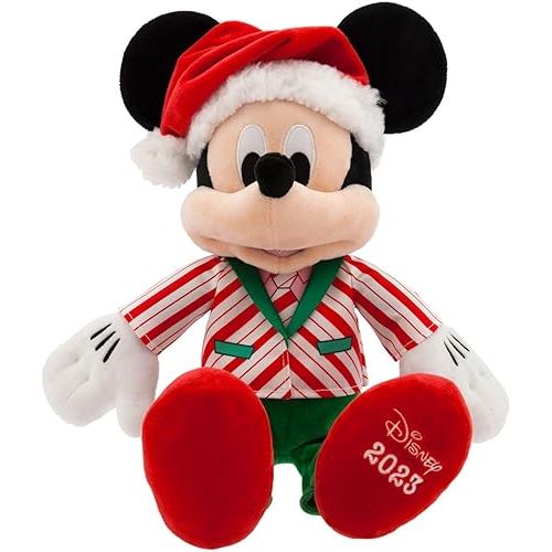 디즈니 Disney Store Official Mickey Mouse 2023 Edition Holiday Plush - Medium 15-Inch Stuffed Toy - A Seasonal Must-Have Lovers - Commemorate The Year with This Exclusive Release