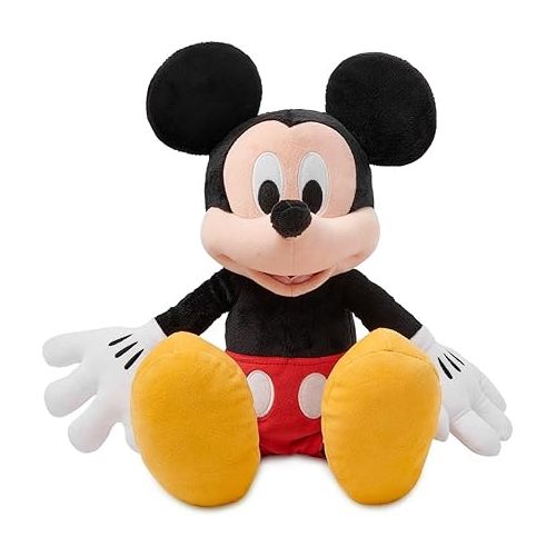 디즈니 Disney Store Official Mickey Mouse Medium Soft Plush Toy, Medium 17 3/4 inches, Iconic Cuddly Character with Classic Embroidered Features, Suitable for All Ages