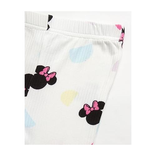 디즈니 Disney Minnie Mouse Little Girls' Leggings Set - 2 Piece T-Shirt and Leggings Pants Set (Size: 12M-6X)