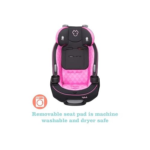 디즈니 Disney Baby Grow and Go All-in-One Convertible Car Seat, Rear-facing 5-40 pounds, Forward-facing 22-65 pounds, and Belt-positioning booster 40-100 pounds, Simply Minnie