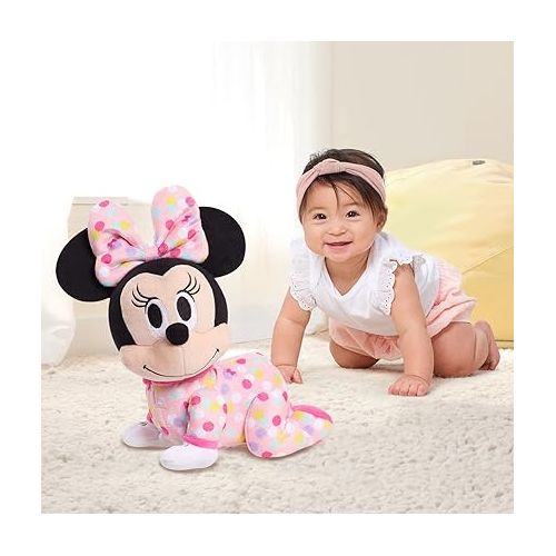 디즈니 Disney Baby Musical Crawling Pals Plush Minnie Mouse, Stuffed Animal, Officially Licensed Kids Toys for Ages 09 Month by Just Play