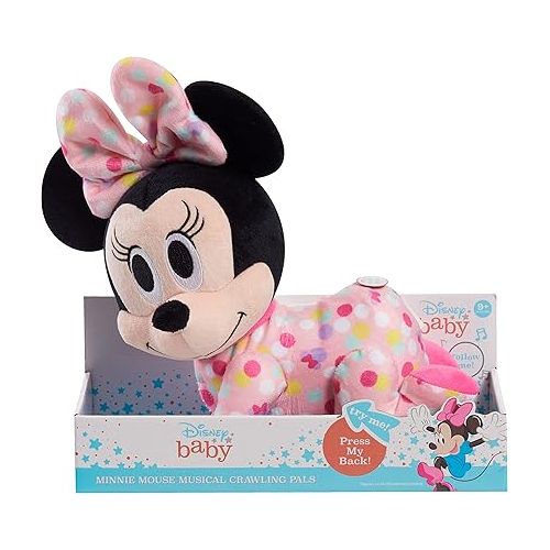 디즈니 Disney Baby Musical Crawling Pals Plush Minnie Mouse, Stuffed Animal, Officially Licensed Kids Toys for Ages 09 Month by Just Play