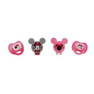 Cudlie Disney Baby Girl Minnie Mouse Pack of 2 Pacifier with 2 Clips, Florals